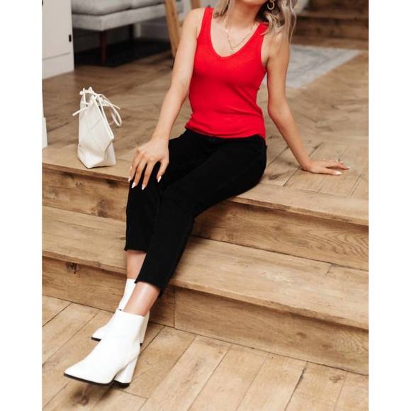 NEW POL stay easy tank in cherry - Picture 2 of 4